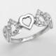 Cz Sterling Silver Heart Ring Size 7